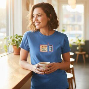 Life is Good Sardine Fish Tin Women's Crusher Crew Tee Shirt